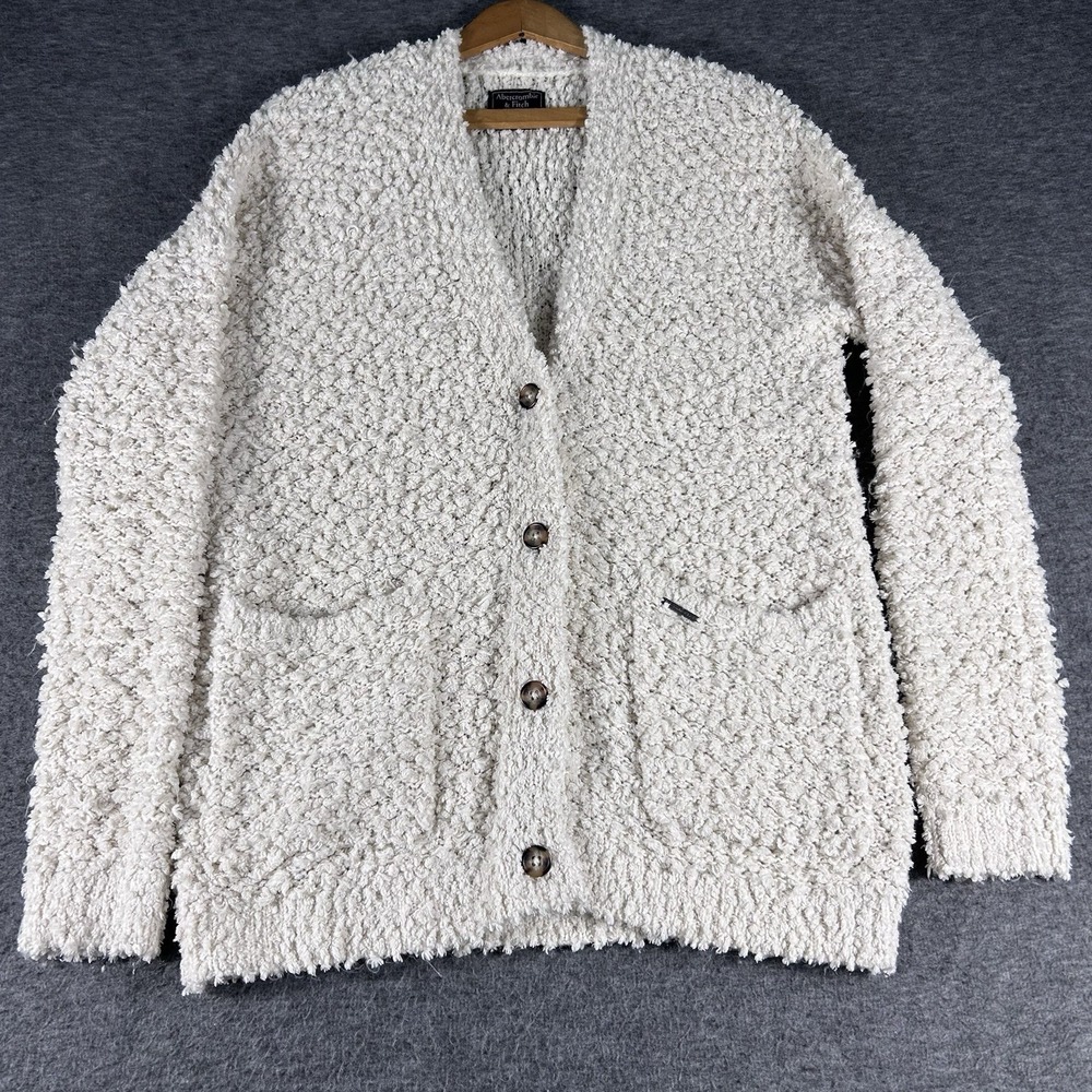 Abercrombie Fitch Women's Cream Button Up Cardigan Sweater XS Cottagecore Cozy